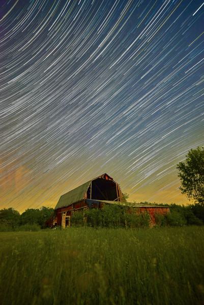 Summer Night Barn