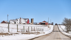 Amish Winter Farm